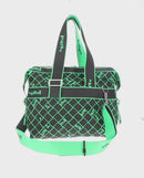 BOTTEGA VENETA Hand Bag Canvas 2way Green Black Silver Auth mr1618M-2