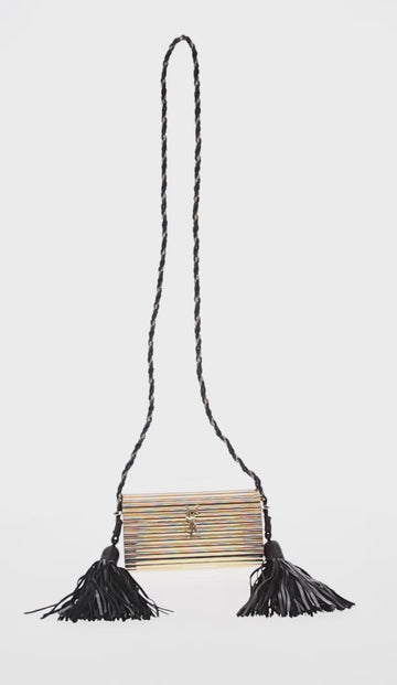 SAINT LAURENT Chain Cassandra Shoulder Bag plastic Gold Auth 146564SAM - 0