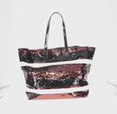 PRADA Sequin Tote Bag Nylon Gold Black Auth 165478V-2