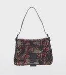 FENDI Zucca Canvas Mamma Baguette Shoulder Bag Brown Auth 156653SAM-2
