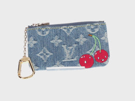 LOUIS VUITTON Monogram Denim Pochette Cles LV × TM Blue M14938 LV Auth BA9229SM - 0