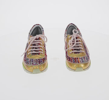 CHANEL Sneakers Tweed Multicolor CC Auth 138473M - 0
