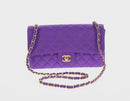 CHANEL Matelasse 25 Chain Shoulder Bag Nylon Purple Gold CC Auth 146533SM-2