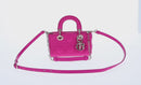 Christian Dior Cannage Lady D Joy Micro Bag Lamb Skin 2way Pink Auth 145262SM-2