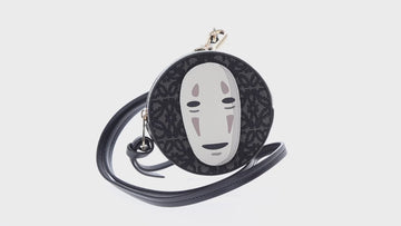LOEWE Spirited Away Cookie Pouch Pouch Leather Black Gold Auth 165625SM - 0