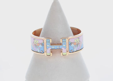 HERMES Click H Bracelet metal Gold Tone FI 02 33 Auth 154113M - 0