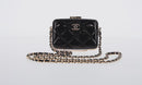 CHANEL Chain Shoulder Bag Patent leather Black Gold CC Auth 134911M-2