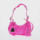 BALENCIAGA LucaGol XS Shoulder Bag Nylon Pink Silver 671309 Auth 147969SM-2