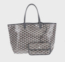 GOYARD Herringbone Saint Louis PM Tote Bag PVC Black Auth BA9007SM-2