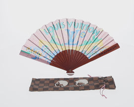 LOUIS VUITTON Fan Japanese Fan Pleated Pink GI1423 LV Auth 146167M - 0