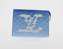 LOUIS VUITTON Monogram Crows Pochette Voyage Bag Blue White M45480 Auth 140129M-2