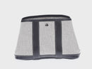 HERMES Garden Party Pouch Canvas Gray Silver Auth 147267SM-2