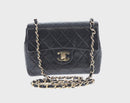 CHANEL Mini Matelasse 17 Chain Bag Lamb Skin Black Gold CC Auth BA9004SAM-2