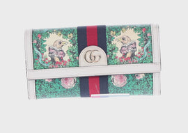 GUCCI GG Marmont Sherry Line Yuko Higuchi Wallet PVC Green 523153 Auth 158662SAM - 0