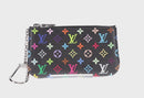 LOUIS VUITTON Multicolor Pochette Cles NM Coin Purse Black M60279 Auth 152469SM-2