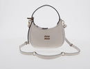 Miu Miu Hand Bag Leather 2way White Gold Auth 128194M-2