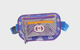 GUCCI Waist bag Nylon Blue Silver 752102 Auth BA8729V - 0