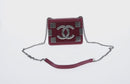 CHANEL Matelasse Boy Brick Chain Bag Lamb Skin Bordeaux CC Auth 146080AM-2