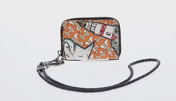 BURBERRY Coin Purse Neck Pouch PVC Beige Silver Auth 150901M - 0