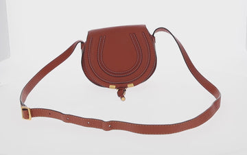 Chloe Marcie Small Saddle Bag Leather Brown Gold 01-13-62-65 Auth am9934M - 0