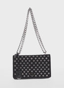 PRADA Chain Shoulder Bag Nylon Black Silver 1BD009 Auth 145246M-2