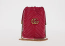 GUCCI Chain Shoulder Bag Leather Red Gold 575163 Auth 135268M-2