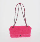 CHANEL Matelasse 25 Chain Shoulder Bag Pile Pink Silver CC Auth 142100SM-2