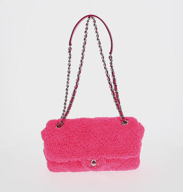 CHANEL Matelasse 25 Chain Shoulder Bag Pile Pink Silver CC Auth 142100SM - 0