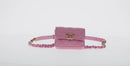 CHANEL Matelasse Chain Shoulder Bag Lamb Skin Pink Gold CC Auth 140756M-2