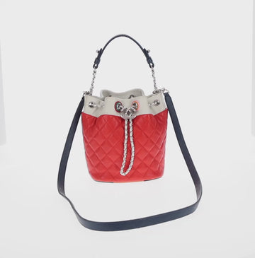 CHANEL Matelasse Chain Shoulder Bag Lamb Skin Orange Silver CC Auth 146081AM - 0