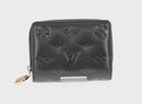 LOUIS VUITTON Lamb Leather Portefeuille Lou Wallet Black M81599 Auth 164048SAM-2