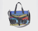 LOEWE Anagram Amazona 75 Hand Bag Leather 2way Blue Silver Auth 149898SM-2