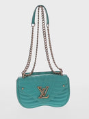 LOUIS VUITTON New Wave PM Heart bag Bag Turquoise Blue M51936 LV Auth 157113M-2