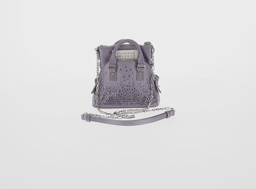 Maison Margiela 5AC Shoulder Bag Satin Purple Silver Auth 154204M - 0
