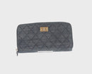 CHANEL 2.55 Zip Around Wallet Denim Blue Gold CC Auth ki6204M-3
