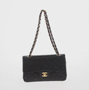 CHANEL Chain Double Flap Matelasse 23 Bag Lamb Skin Black Gold CC Auth 158357SM-2