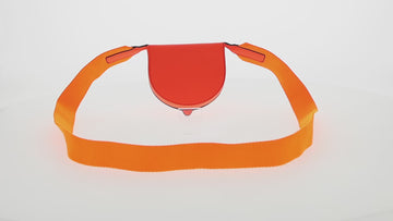 LOEWE Anagram Shoulder Bag Leather Orange Auth ka914M - 0