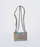 CHANEL Chain Boy Chanel Shoulder Bag Caviar Skin Silver Rainbow CC Auth 147968SM-2