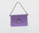 BVLGARI Bag Charm Leather Purple Auth 158218SM-2