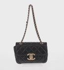 CHANEL Matelasse Chain Shoulder Bag Lamb Skin Black Gold CC Auth 159919SAM-2