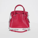 Maison Margiela 5AC Mini Hand Bag Leather 2way Red Silver Auth 141149M-2