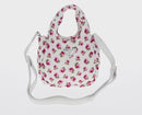 PRADA Floral Hand Bag Nylon 2way White Pink Silver 1BA359 Auth yk19751M-2