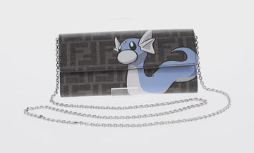 FENDI FRGMT x POKÉMON Wallet Zucca Canvas Shoulder Bag Black Auth 148040SM - 0