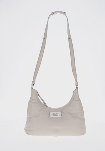 Maison Margiela Glam Slam Hobo Shoulder Strap Leather Ivory Silver Auth am8688M - 0