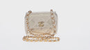 CHANEL Mini Matelasse 13 Chain Shoulder Bag Leather Gold CC Auth 156634SAM-2