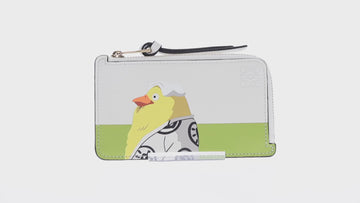 LOEWE × Studio Ghibli Spirited Away Otori Coin Purse Leather White Auth 165687SM - 0
