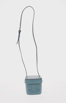 CELINE Triomphe Shoulder Bag Leather Blue Gold Auth 171873M-2