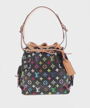 LOUIS VUITTON Monogram Multicolor Petit Noe Bag Black M42230 Auth 153632SM-2