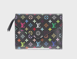 LOUIS VUITTON Multicolor Portefeuille Victorine Wallet Black M14163 Auth 150899M - 0