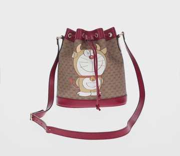 GUCCI Micro GG Supreme Doraemon Collaboration Bag PVC Beige 655597 Auth 147572M - 0